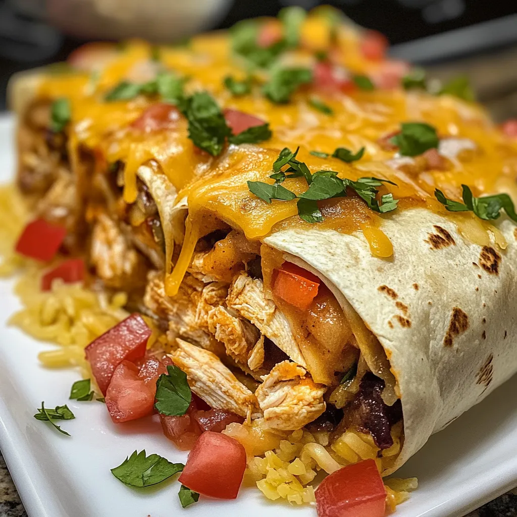 Ultimate Seven Layer Chicken Burritos with Seasoned Protein and Fresh Toppings
